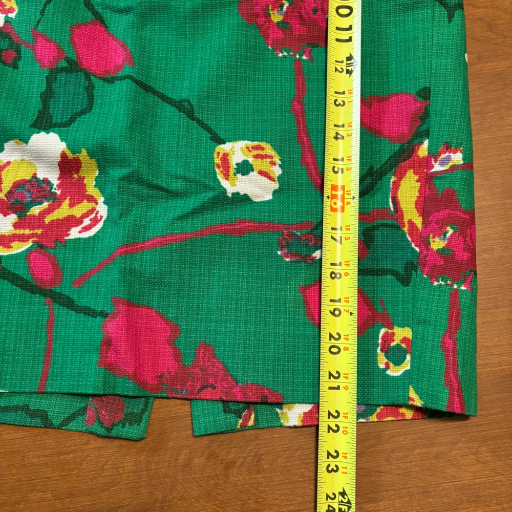 J. Crew green floral pencil skirt, size 8 - Picture 6 of 9